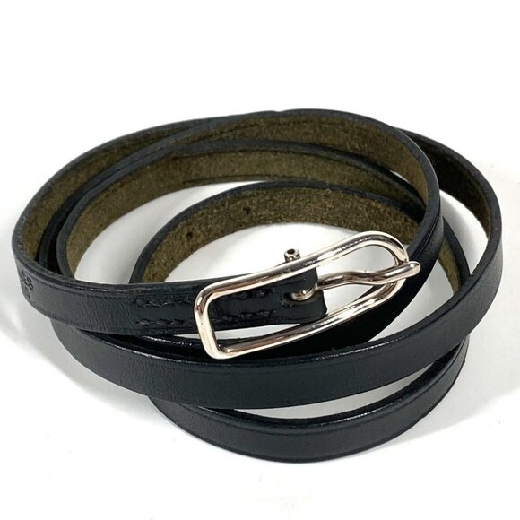 HERMES API 4-row long logo accessories Bracelet Leather Black/SilverHardware - Picture 8 of 12